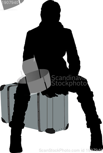 Image of Silhouette of a woman traveling