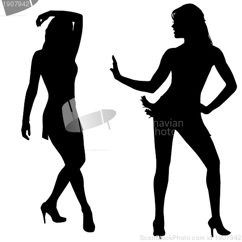 Image of Silhouettes of dancing women