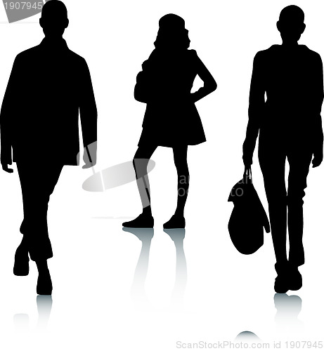 Image of Fashion girls silhouettes 