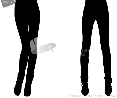 Image of Silhouette of a weak elegant woman