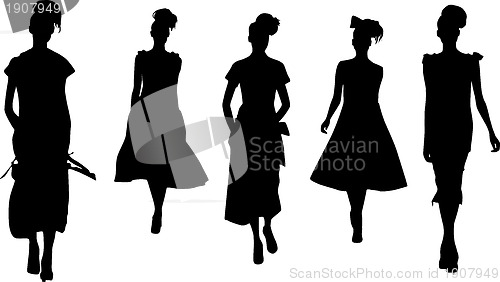 Image of Fashion girls silhouettes 
