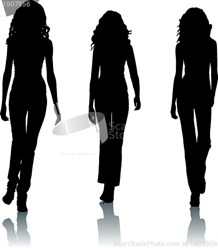 Image of Fashion girls silhouettes 