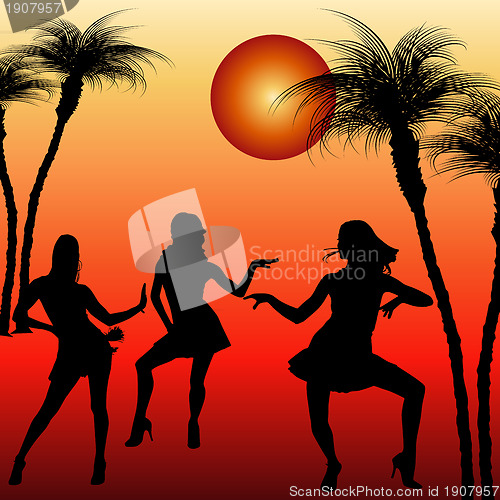 Image of Silhouettes of dancing women