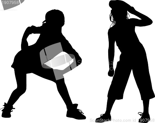 Image of Happy silhouettes children