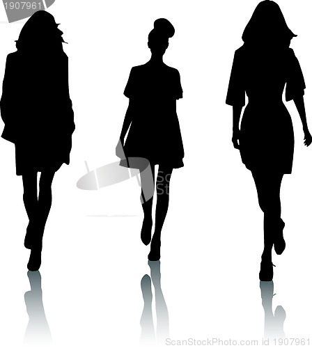 Image of Fashion girls silhouettes 