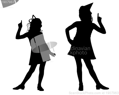 Image of Silhouettes of happy children