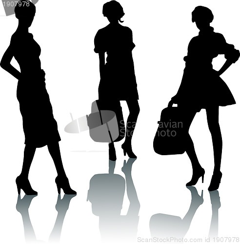 Image of Fashion girls silhouettes 