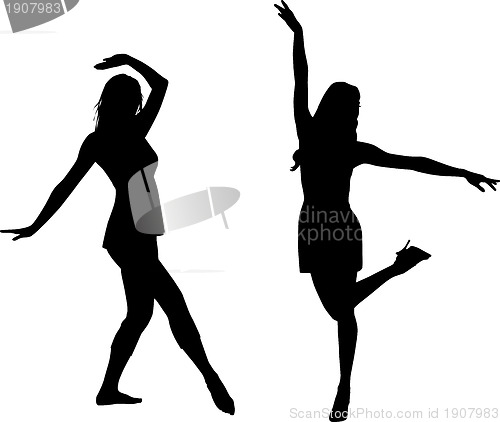 Image of Silhouettes of dancing women