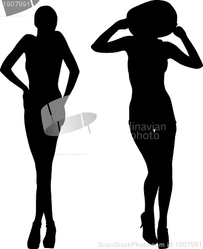 Image of Silhouettes of fashion girls