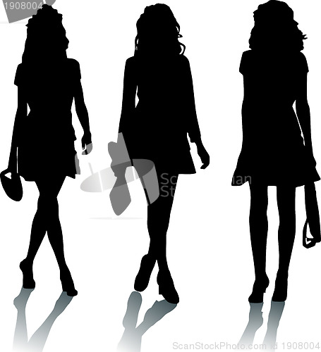 Image of Fashion girls silhouettes 