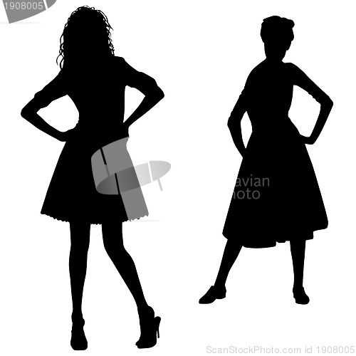 Image of Silhouettes of fashion women