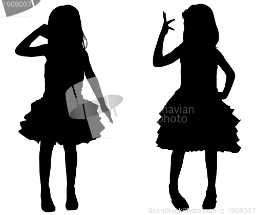 Image of Silhouette happy children