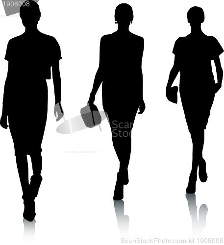 Image of Fashion girls silhouettes 