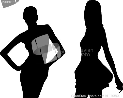 Image of Silhouettes of fashion girls