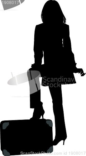 Image of Silhouette of a woman traveling