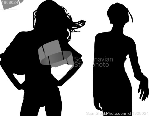 Image of Silhouettes of fashion girls