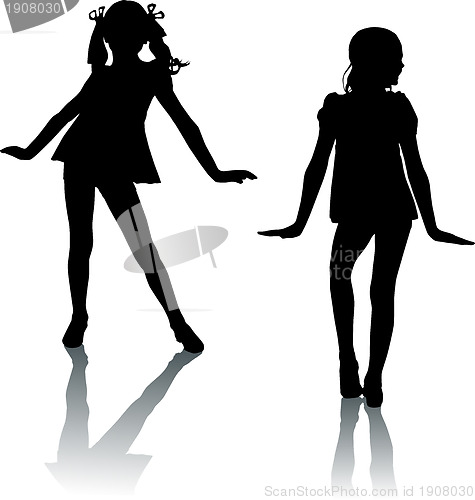 Image of Dancing silhouettes children