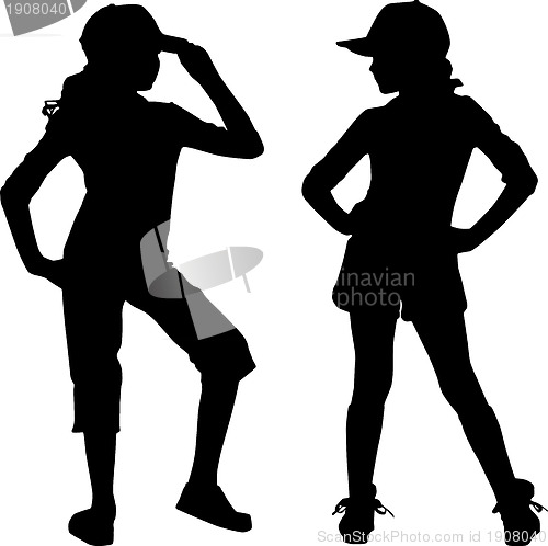 Image of Silhouettes enjoy girls