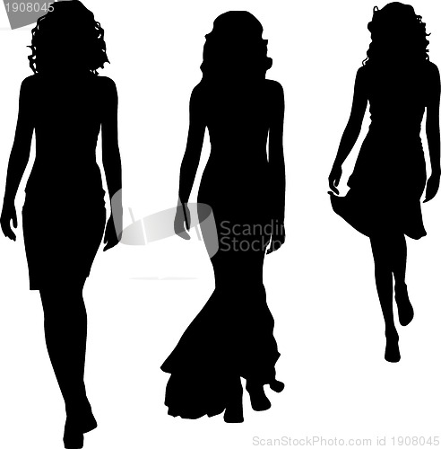Image of Fashion girls silhouettes 
