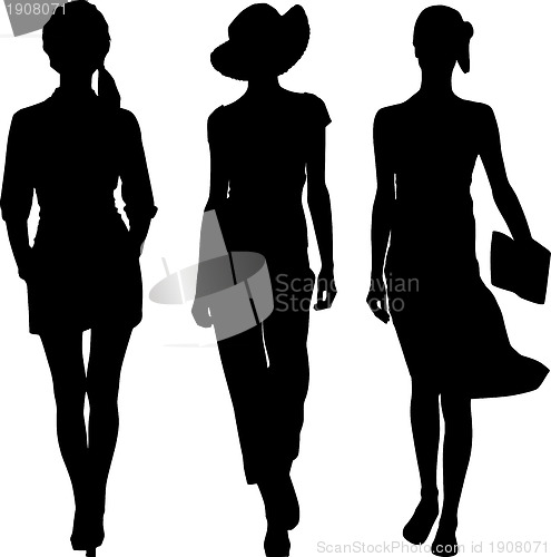 Image of Fashion girls silhouettes 
