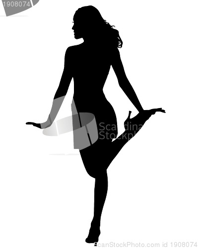 Image of Silhouette of dancing woman