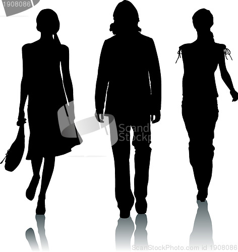 Image of Fashion girls silhouettes 