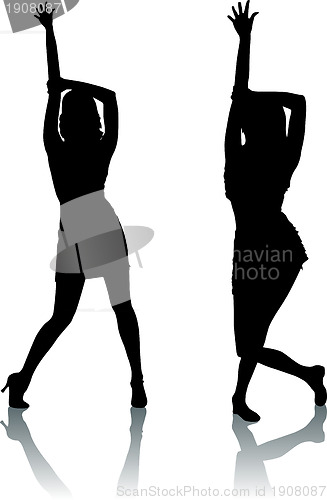 Image of Silhouettes of dancing women