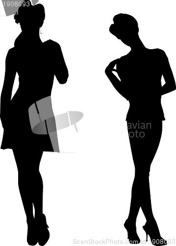 Image of Silhouettes of fashion girls