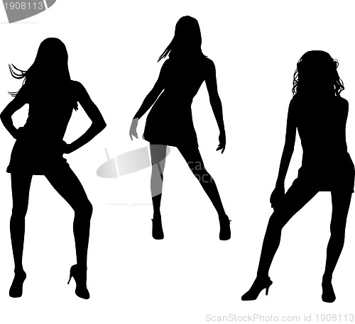 Image of Silhouettes of dancing women