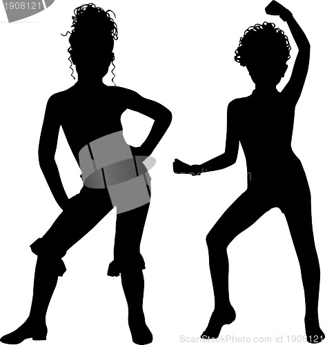 Image of Happy silhouettes children
