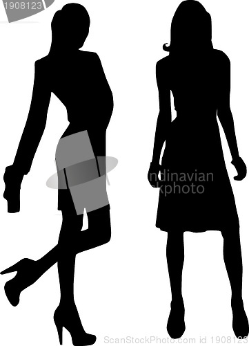 Image of Fashion girls silhouettes 