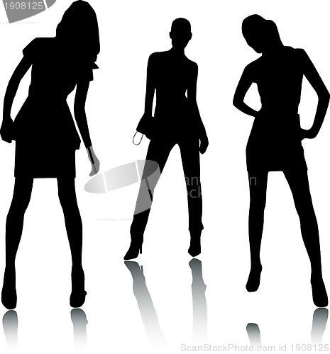 Image of Fashion girls silhouettes 