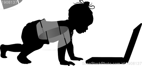 Image of Baby and computer