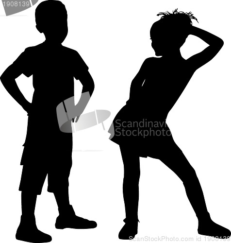 Image of Happy silhouettes children