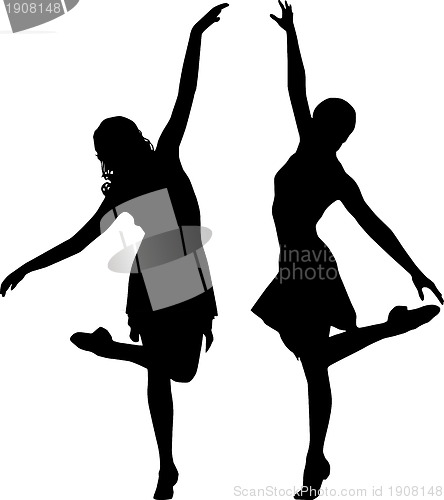 Image of Silhouettes of dancing women