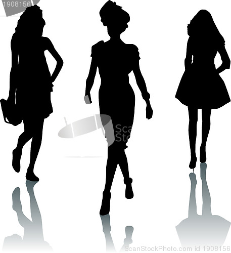 Image of Fashion girls silhouettes 