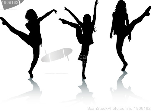 Image of Silhouettes of dancing women