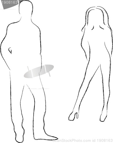 Image of Silhouettes of male and female 
