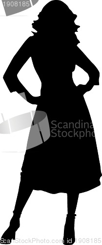 Image of Vector - Silhouette fashion girls