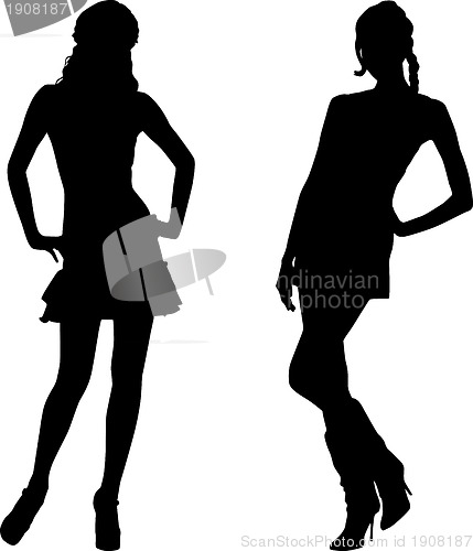 Image of Silhouettes of fashion women