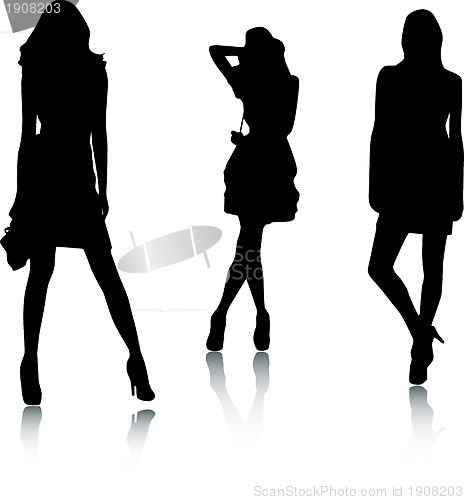 Image of Fashion girls silhouettes 
