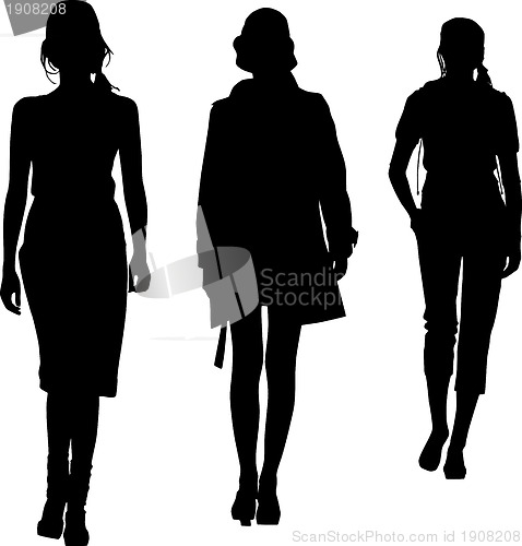 Image of Fashion girls silhouettes