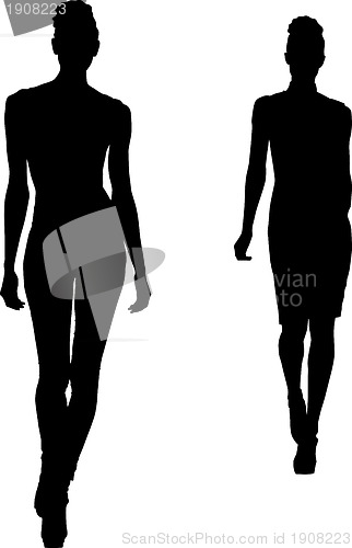 Image of Silhouettes of fashion girls