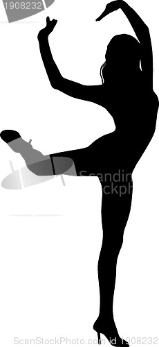 Image of Silhouette of dancing woman