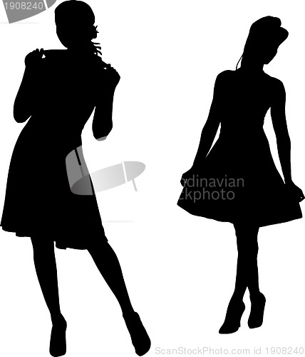 Image of Silhouettes of fashion girls