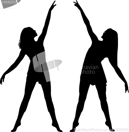 Image of Silhouettes of dancing women