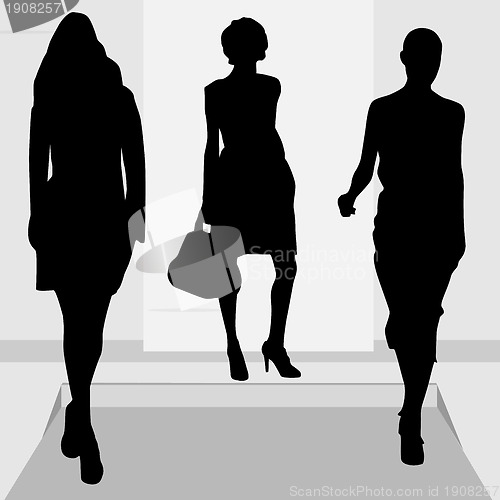 Image of Fashion girls silhouettes 