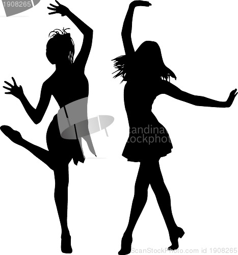 Image of Silhouettes of dancing women