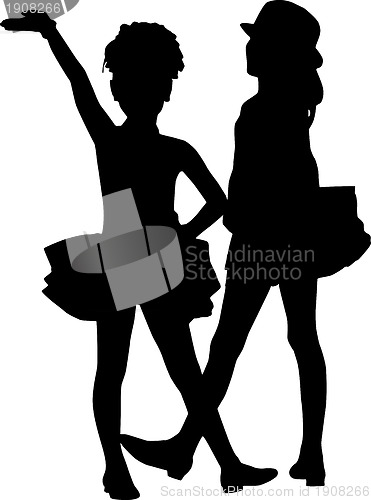 Image of Dancing silhouettes children