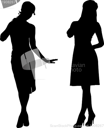 Image of Silhouettes of fashion girls